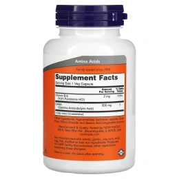 NOW GABA 500 mg ГАМК, 100 растительных капсул
