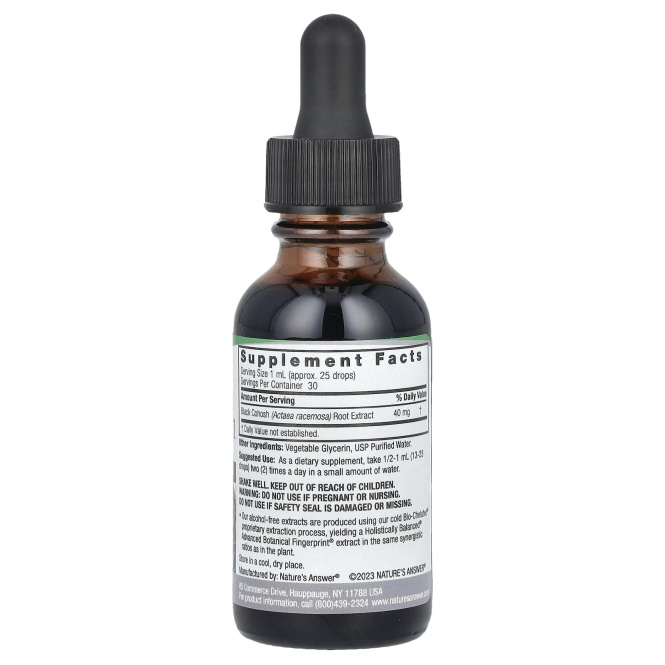 Nature's Answer, Клопогон кистевидный, без спирта, 40 мг, 1 жидкая унция (30 мл)