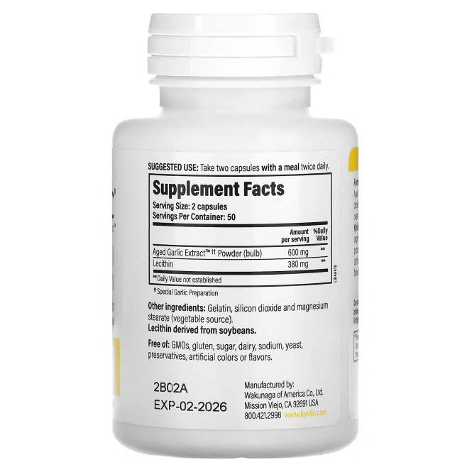 Kyolic, Средство для снижения уровня холестерина 104, 100 капсул