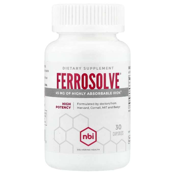 NBI, Ferrosolve®, высокая эффективность, 30 капсул