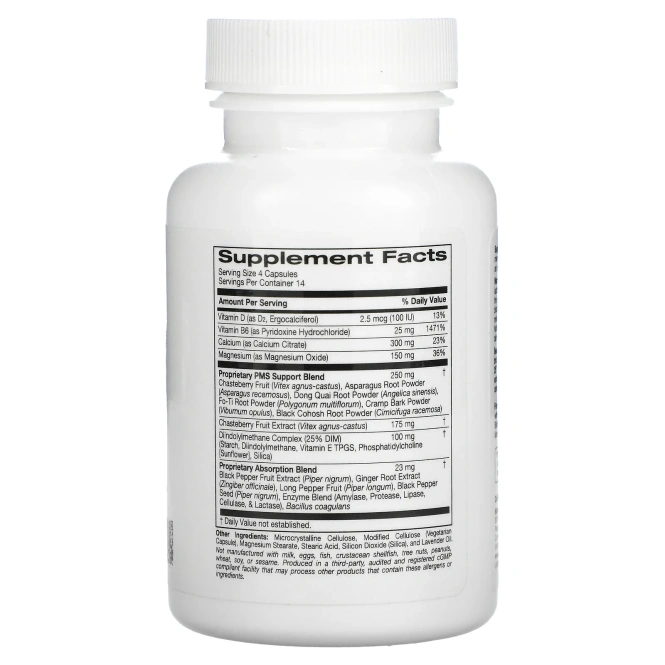 ZOI Research, поддержка при симптомах ПМС, 56 растительных капсул