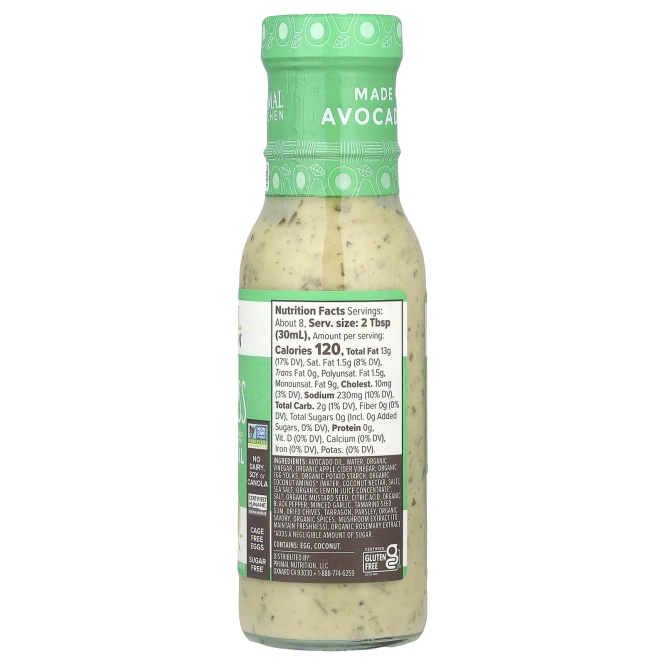 Primal Kitchen, заправка и маринад с маслом авокадо, «Зеленая богиня», 236 мл (8 жидк. унций)