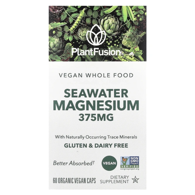 PlantFusion, Vegan SeaWater Magnesium, 60 органических веганских капсул