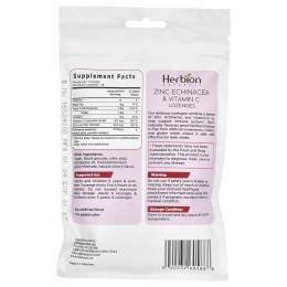 Herbion Naturals, Леденцы с цинком и эхинацеей и витамином C, вишня, 25 пастилок
