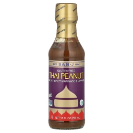 San-J, Thai Peanut, мягкий пряный маринад и диппинг, без глютена, 296 мл (10 жидк. Унций)