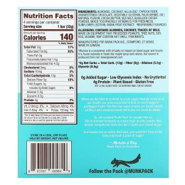 Munk Pack, жевательный батончик-мюсли, кокос и шоколадная крошка, 4 шт. по 32 г (1,12 унции)