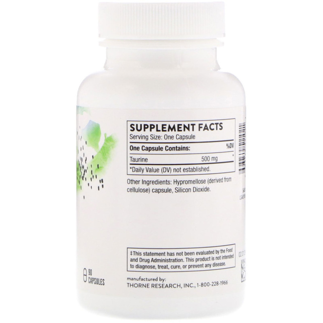 THORNE Таурин, 90 вегетарианских капсул
