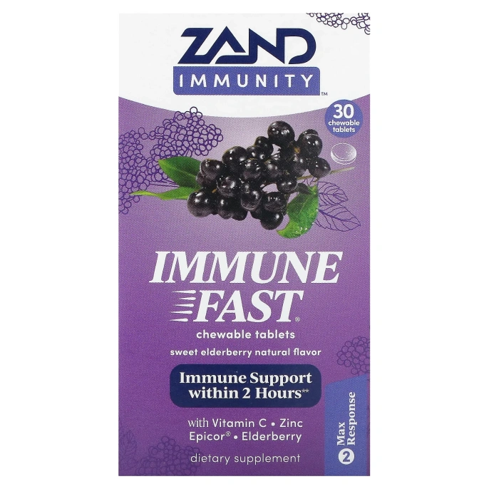 Zand, Immune Fast, сладкая бузина, 30 жевательных таблеток