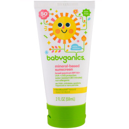 BabyGanics, Солнцезащитный лосьон на основе минералов, фактор защиты SPF 50+, 59 мл (2 унц.)