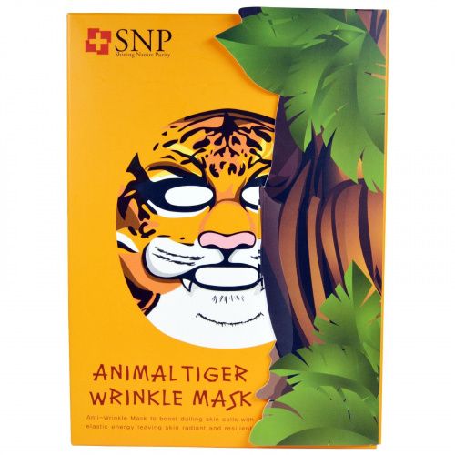 SNP, Маска против морщин «Животное тигр», 10 масок по 25 мл каждая