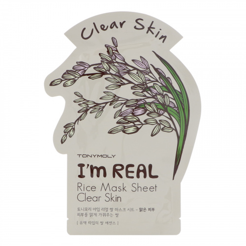 Tony Moly, I'm Real, Rice Mask Sheet, Clear Skin, 1 Sheet, 21 g