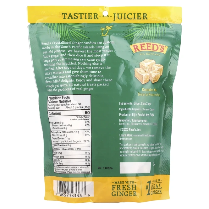 Reed's, Craft Ginger Candy, кристаллизованный имбирь, 454 г (16 унций)
