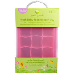 i play Inc., Зеленые ростки, лоток для холодильника для свежего детского питания, розовый, 1 лоток