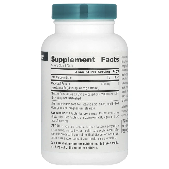 Source Naturals, Парагвайский чай (мате), 600 мг, 90 таблеток