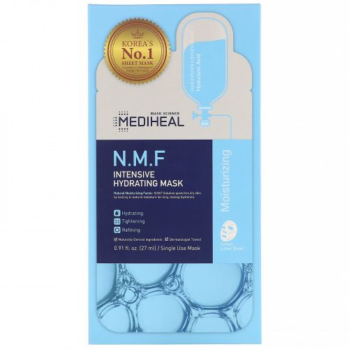 Mediheal, N.M.F, тканевая маска для интенсивного увлажнения, 5 шт. по 27 мл (0,91 жидк. унции)