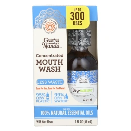 GuruNanda, Sig-Nature, концентрированный ополаскиватель для рта, дикая мята, 59 мл (2 жидк. унции)