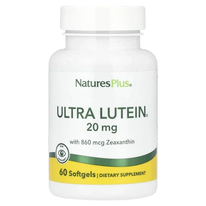 Nature's Plus, Ультра-лютеин максимальной силы, 60 гелевых капсул