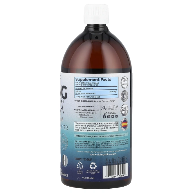 Silicium Laboratories, Orgono Living Silica, усилитель коллагена, 1000 мл (33,85 жидк. унции)
