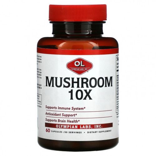 Olympian Labs, Mushroom 10X, 60 капсул