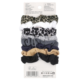 Scunci, Мини-резинки для волос No Damage, Mini Scrunchies, разные цвета (деним), 8 штук