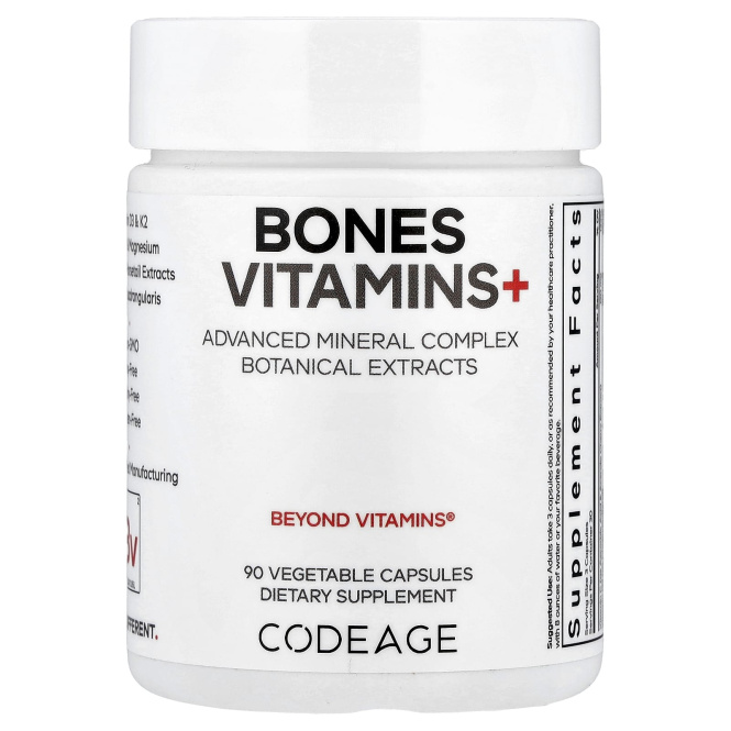 Codeage, Bones Vitamins +, 90 растительных капсул
