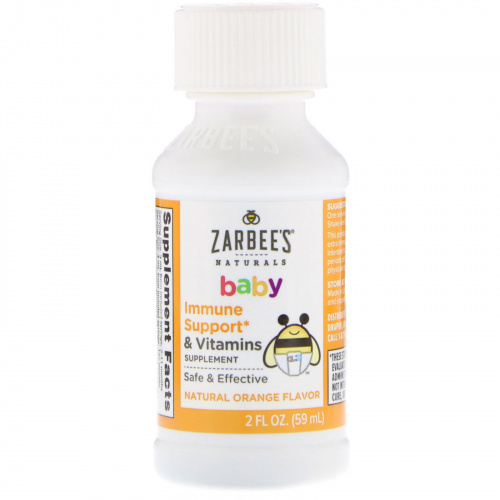 Zarbee's, Baby, Immune Support & Vitamins, Natural Orange Flavor, 2 fl oz(59 ml)