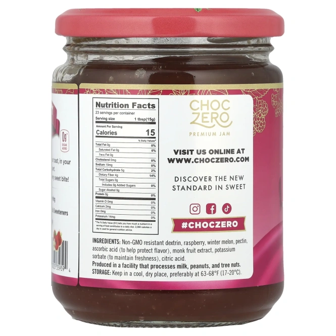 ChocZero, малиновый джем, 340 г (12 унций)