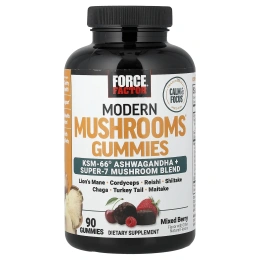 Force Factor, Modern Mushrooms®, жевательные таблетки, с ягодным вкусом, 90 жевательных таблеток