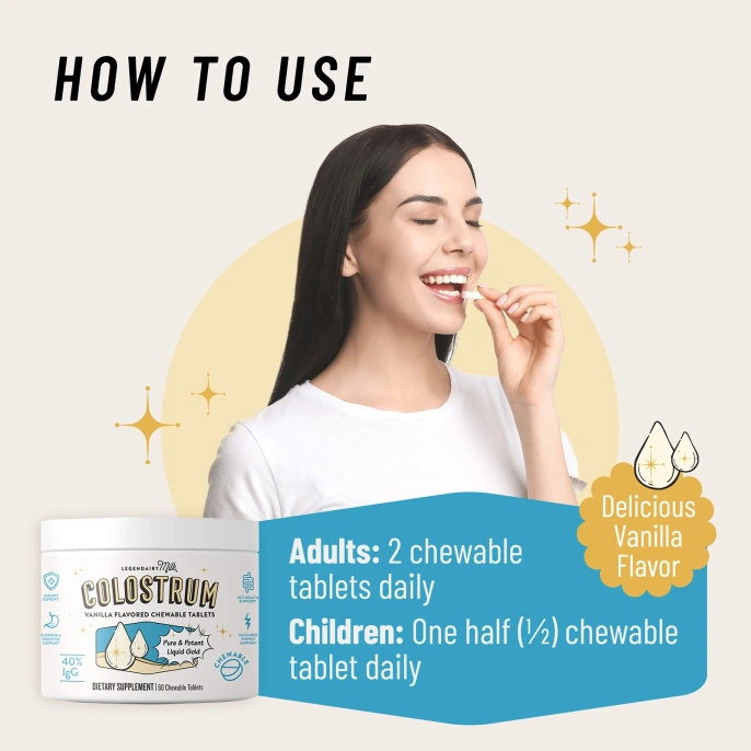 Legendairy Milk, молозиво, ваниль, 60 жевательных таблеток