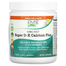 Pure Essence, Ionic-Fizz Super D-K Calcium Plus Апельсиново-ванильная 420 грамм