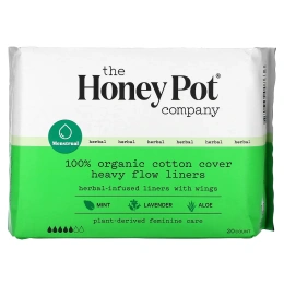 The Honey Pot Company, плотные прокладки из 100% органического хлопка, с соком алоэ, 20 шт.