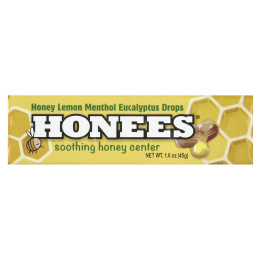 Honees, леденцы с мёдом, лимоном, ментолом и эвкалиптом, 45 г (1,6 унции)