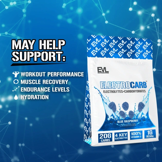EVLution Nutrition, ElectroCarb ™, голубая малина, 900 г (31,75 унции)