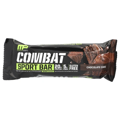 MusclePharm, Гибридные серии, Combat Crunch, Шоколадный торт, 12 баров, 2,22 унции (63 г) Каждый