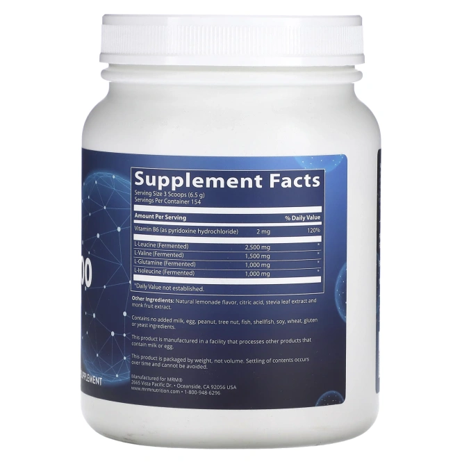 MRM, BCAA + G 1000, со вкусом лимонада, 2,2 фунта (1000 г)