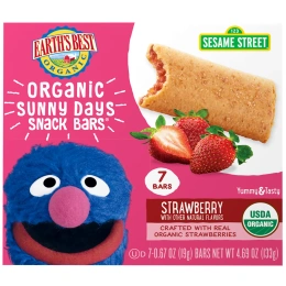 Earth's Best, Organic Sunny Days Snack Bars®, для детей от 2 лет, со вкусом клубники, 7 батончиков, по 19 г (0,67 унции)