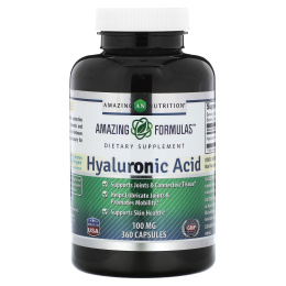 Amazing Nutrition, Гиалуроновая кислота, 100 мг, 360 капсул