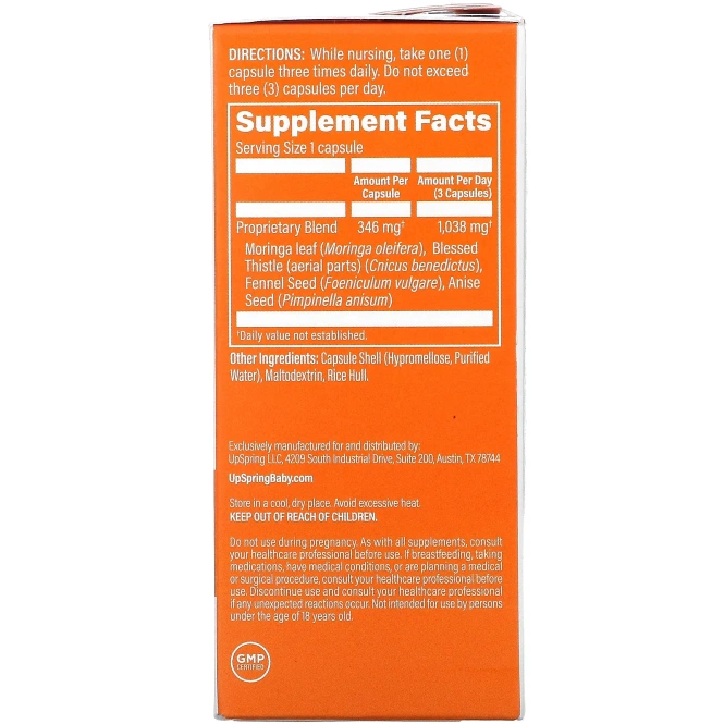 UpSpring, MilkFlow, 60 вегетарианских капсул