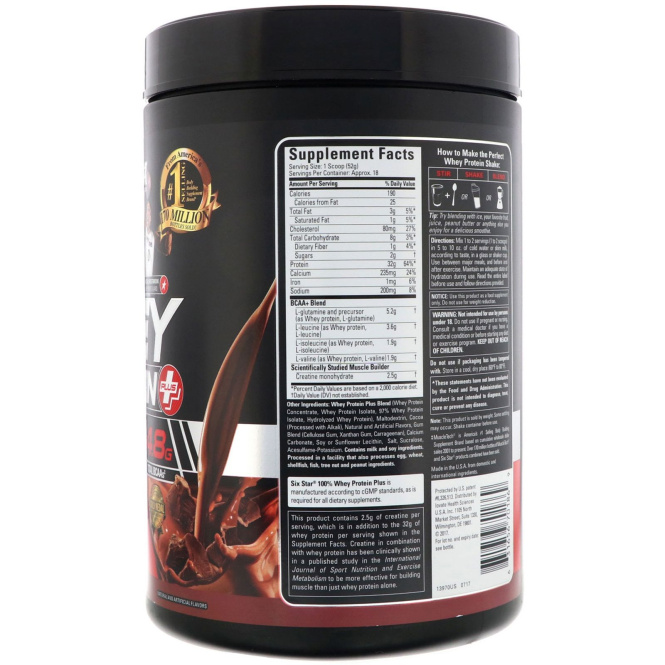 Six Star, Six Star Pro Nutrition, 100% Whey Protein Plus, Elite Series, Triple Chocolate, 2 lbs (907 g)
