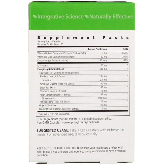 Rainbow Light, Яркая энергия, 30 вегетарианских капсул