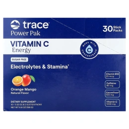 Trace, Power Pak, заряд энергии с витамином C, апельсин и манго, 30 стик-пакетов по 6,2 г (0,22 унции)