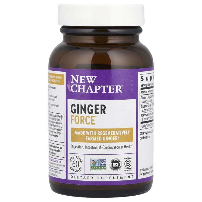 New Chapter, Сила имбиря, 60 вегетарианских капсул