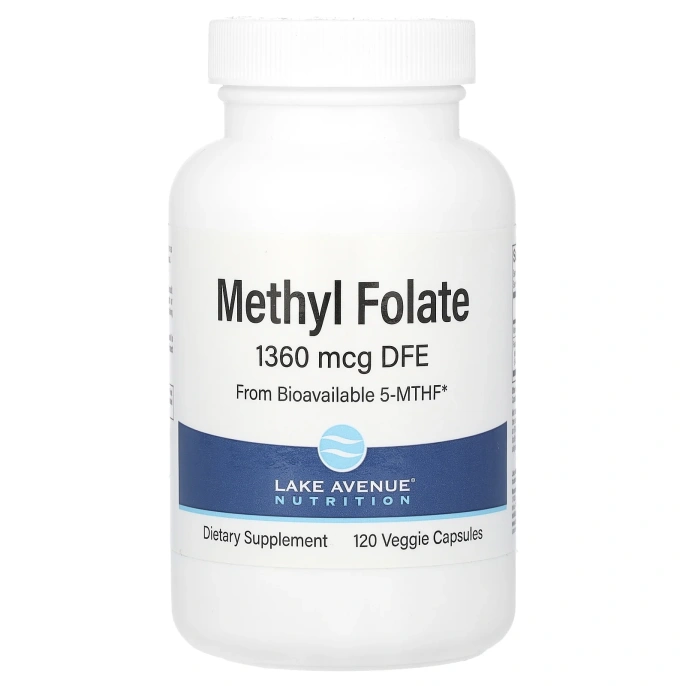 Lake Avenue Nutrition, Метилфолат, 800 мкг, 120 растительных капсул
