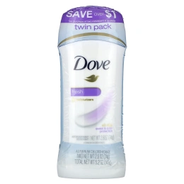 Dove, дезодорант-антиперспирант, твердый, свежесть, двойная упаковка, 2 шт. в упаковке, 74 г (2,6 унции)