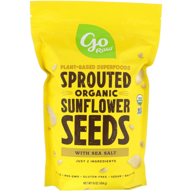 Go Raw, органическая смесь пророщенных семян подсолнечника с морской солью, 397 г (14 унций)