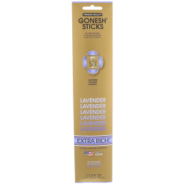 Gonesh, Extra Rich Incense Sticks, Lavender, 20 Sticks