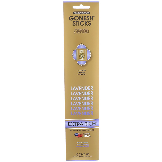 Gonesh, Extra Rich Incense Sticks, Lavender, 20 Sticks