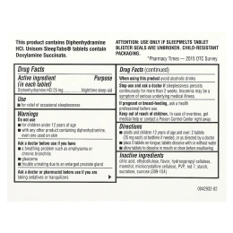 Unisom, SleepMelts, средство для ночного сна, вишня, 24 таблетки