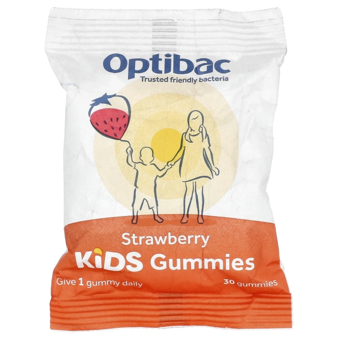 Optibac, Kids Probiotics Gummies, Strawberry, 30 Gummies