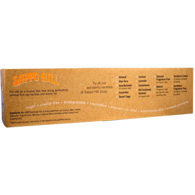 Sappo Hill, Глицериновое мягкое мыло, В старом стиле С овсяными хлопьями, 12 штук по 3.5 унции (100 г)